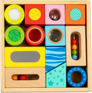Brilliant Baby® Sensory Fun Blocks | Montessori Toy | Toddler Learning | Educational Wooden Baby Toy with Sensory Touch and Feel for Early Childhood Development | Interactive Toy for Toddler and Baby