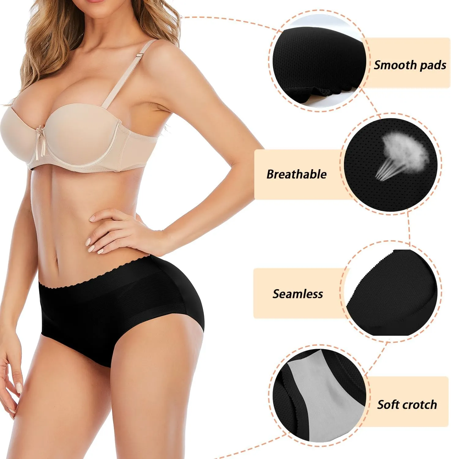 Butt Lifter Panties for Women Padded Underwear Seamless Booty Pads Enhancer Shapewear Butt Lifting Panty