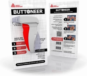 Buttoneer Button Fastening System - New and Improved! - Attaches Buttons & More in Seconds - No Sewing Necessary & Works on Most Fabrics