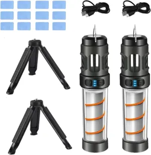 Buzz Defense Portable, Waterproof Rechargeable Camping Lantern, 3000 MAh USB-C Rechargeable Waterproof Outdoor Light for Outdoor, Camping, Picnic Use (A 2Pcs)