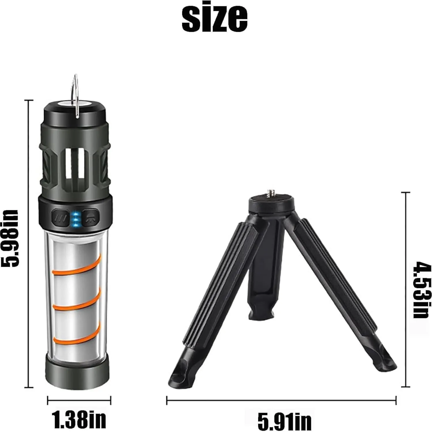Buzz Defense Portable, Waterproof Rechargeable Camping Lantern, 3000 MAh USB-C Rechargeable Waterproof Outdoor Light for Outdoor, Camping, Picnic Use (A 2Pcs)