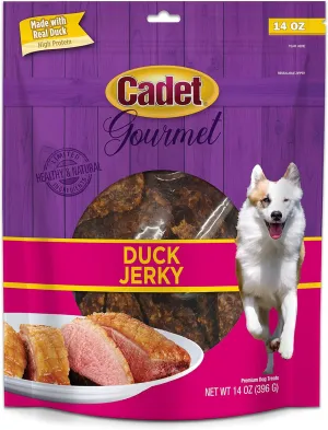 Cadet Gourmet Duck Jerky Dog Treats - Healthy & Natural Duck Dog Training Treats for Small & Large Dogs - Inspected & Tested in USA (14 oz.)