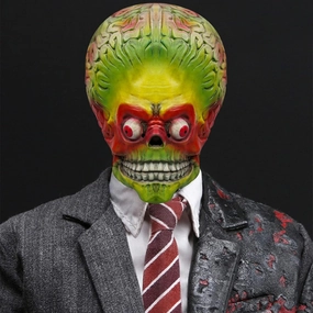 Cafele Mars Alien Attacks Mask with Realistic Brain Halloween Funny Mask Latex Full Head Monster Headwear Figure Cosplay Costume Props