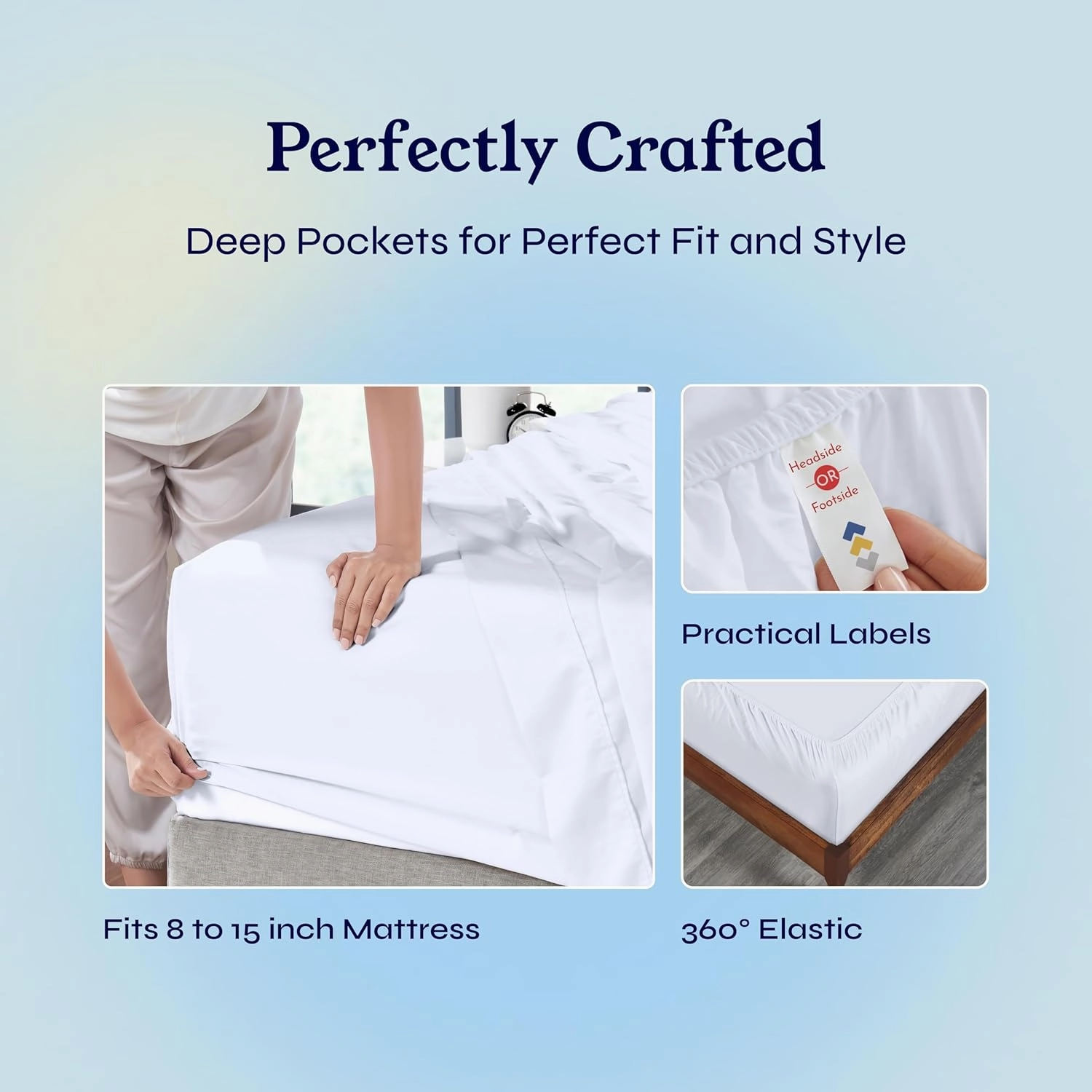 California Design Den Twin Sheets Set - Soft 400 Thread Count Sateen, Natural 100% Cotton Sheets, Deep Pockets with All Around Elastic for a Snug Fit, Cool & Durable Bedding Set - White
