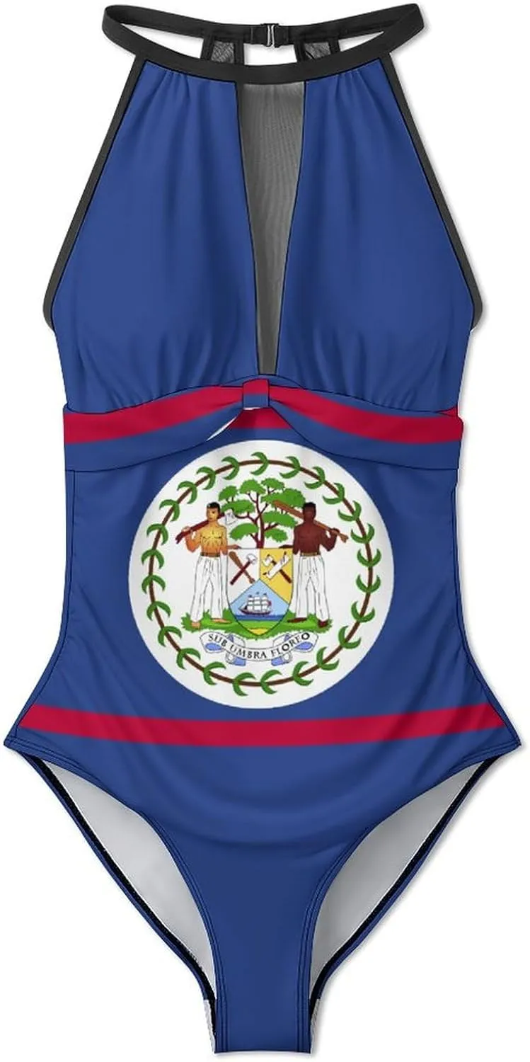 Cape Verde Flag One-Piece Swimsuit Women Fashion Beach Bikini Bathing Suits