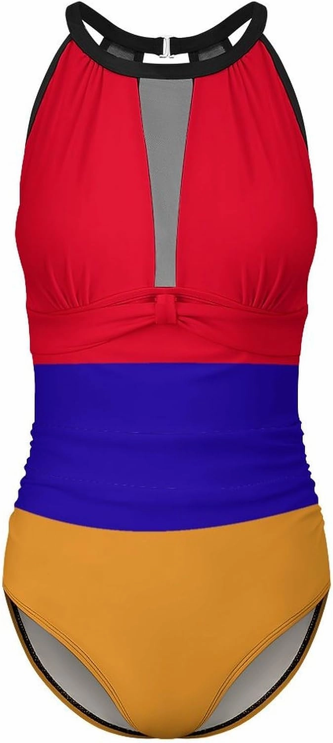 Cape Verde Flag One-Piece Swimsuit Women Fashion Beach Bikini Bathing Suits
