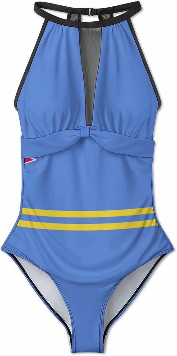 Cape Verde Flag One-Piece Swimsuit Women Fashion Beach Bikini Bathing Suits
