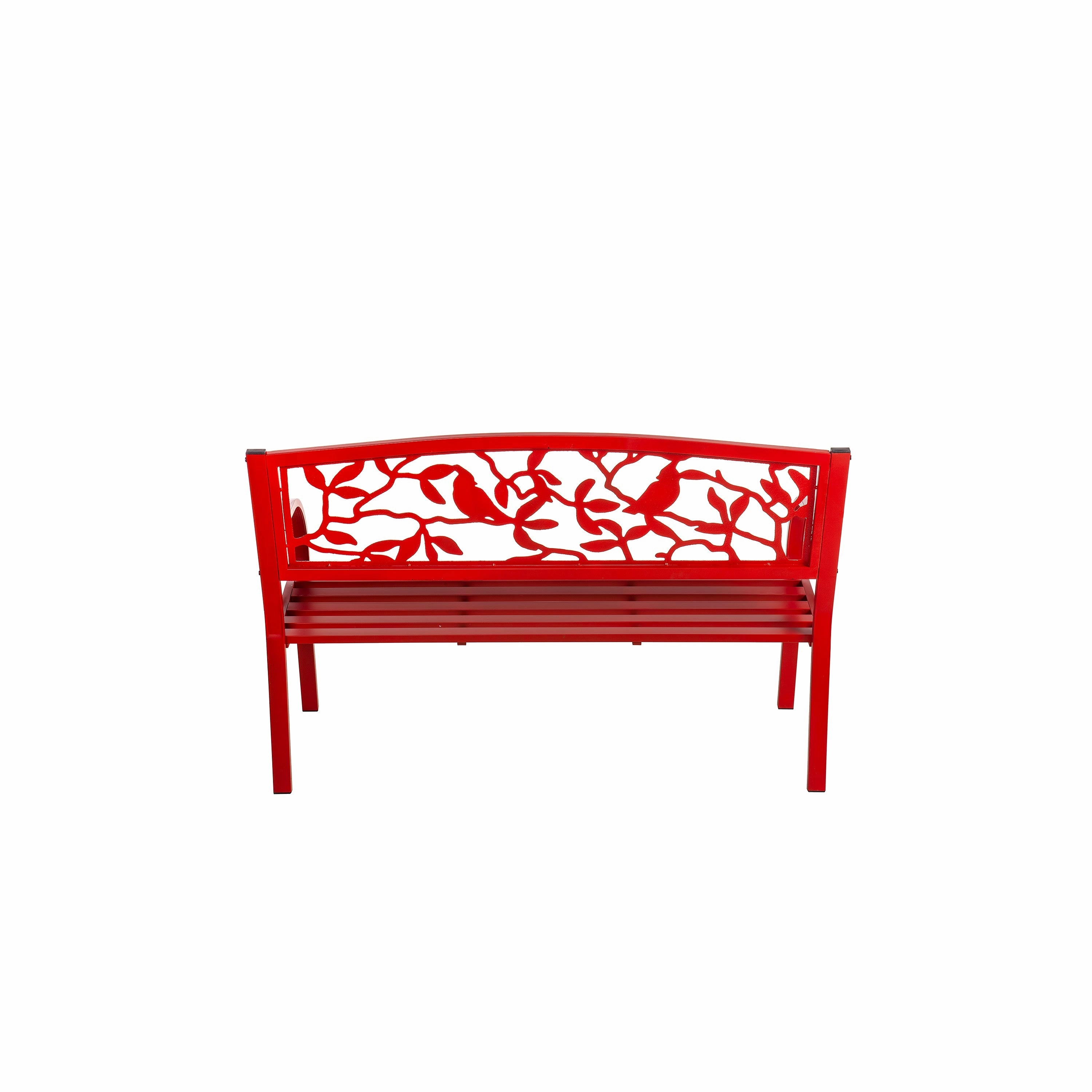 Cardinals Metal Garden Bench, Red
