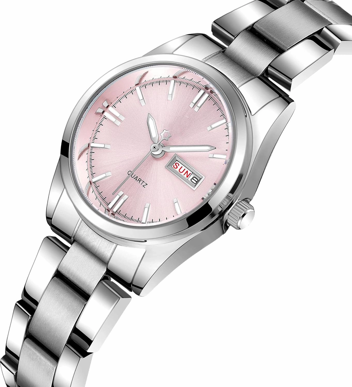 carlien Women's Luxury Watches Luminous Waterproof Calendar Ladies Stainless Steel Dress Quartz Wrist Watch