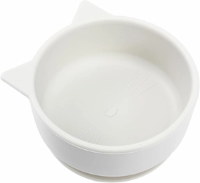 Cartoon Silicone Bowl for Boys and Girls Fun Complementary Food Bowl Easy Storage Microwave-safe Grey