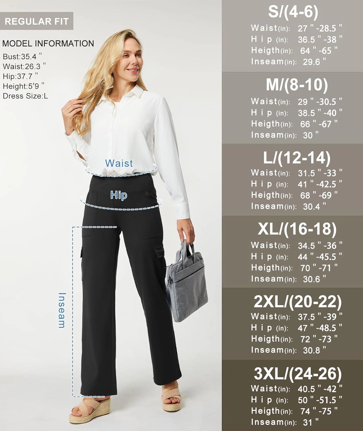Casei Yoga Pants with Pockets for Women Wide Leg Cargo Pants High Waist Crossover Stretch Work Travel Casual Sweatpants