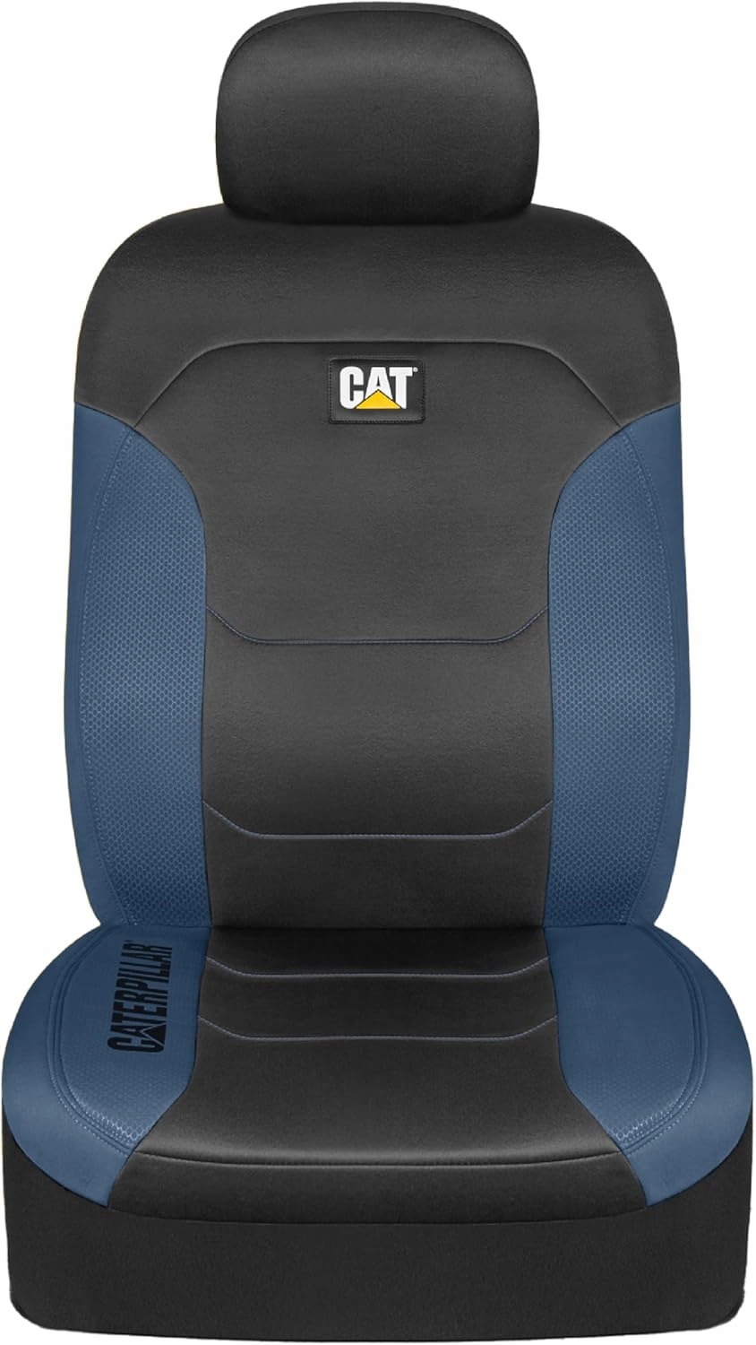 Cat Flexfit Black Blue Seat Covers for Cars, Trucks, & SUV - (2) Front Car Seat Cover Front Seat Protectors - Airbag Compatible Seat Covers for SUV Interior Covers & Truck Seat Cover Car Accessories