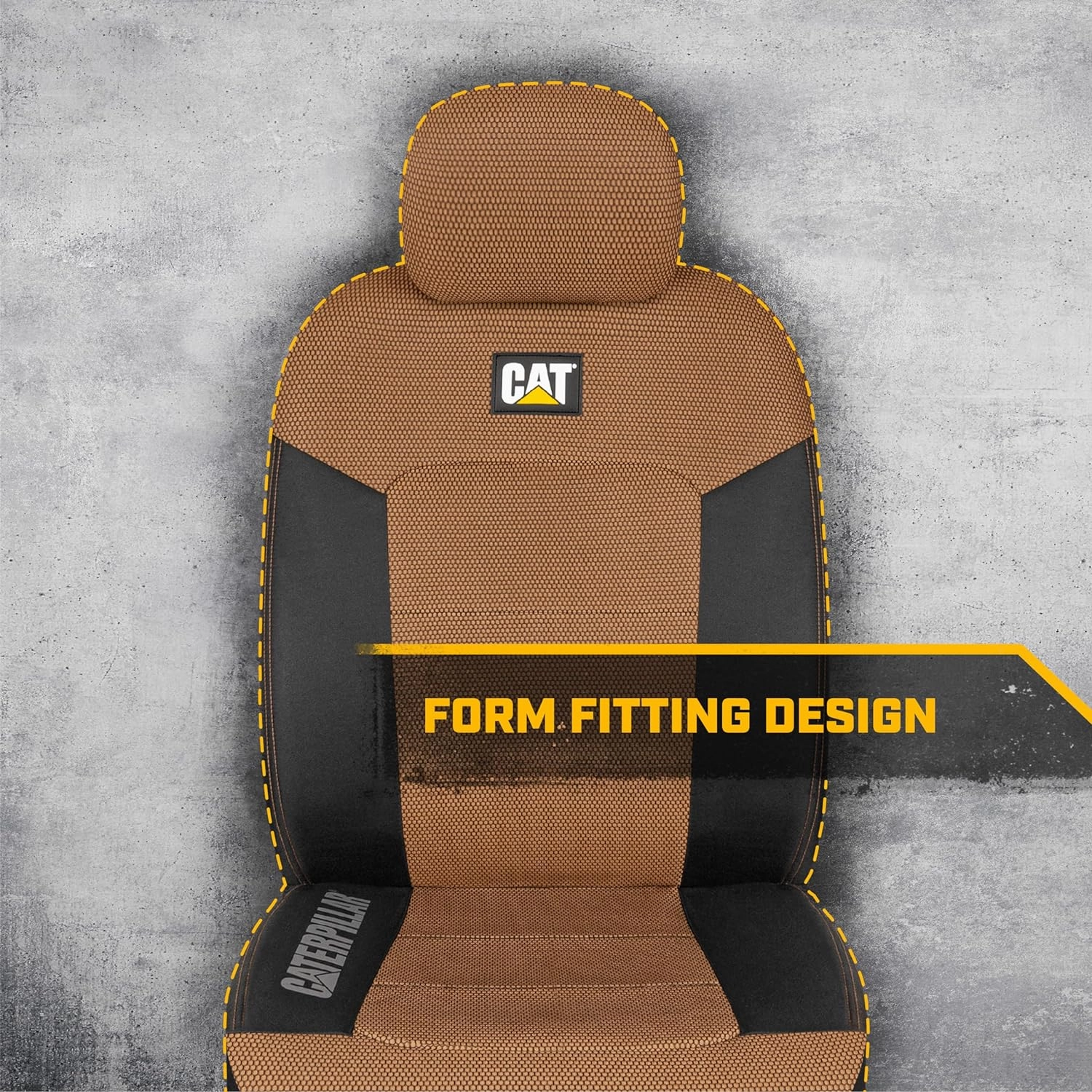 Cat® MeshFlex Automotive Seat Covers for Cars Trucks and SUVs (Set of 2) – Beige Car Seat Covers for Front Seats, Truck Seat Protectors with Comfortable Mesh Back, Auto Interior Covers