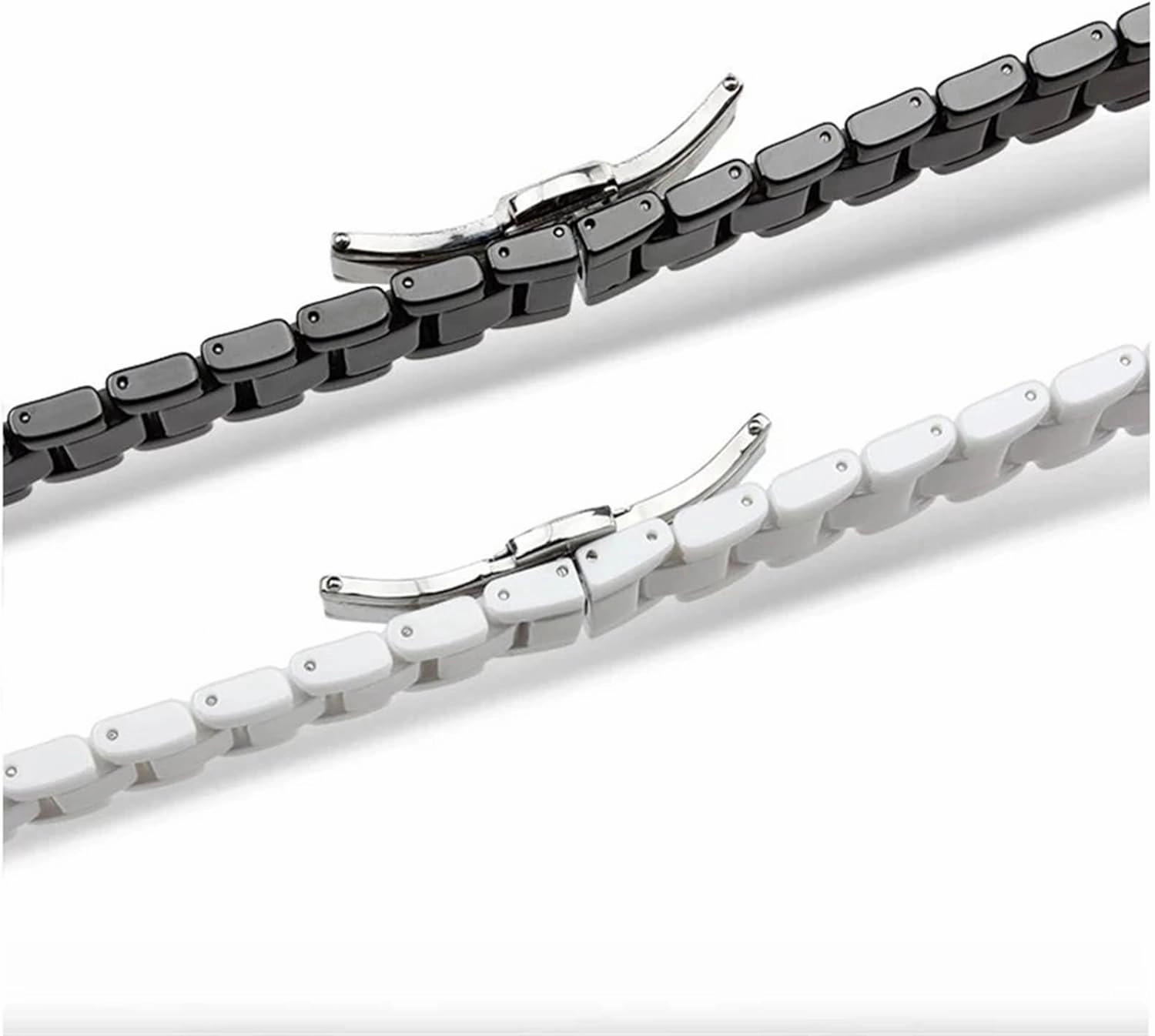 Ceramic Watch Strap Universal Replacement Watch Bands 18mm 20mm 22mm Quick Release Stainless Steel Watch Band