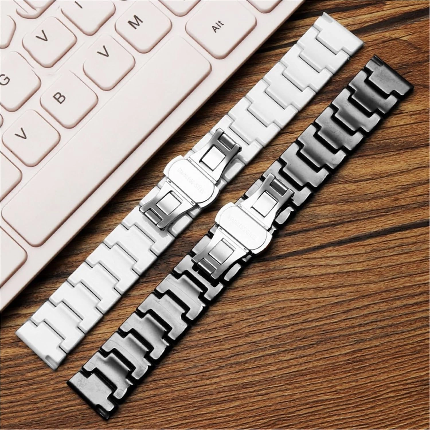 Ceramic Watch Strap Universal Replacement Watch Bands 18mm 20mm 22mm Quick Release Stainless Steel Watch Band