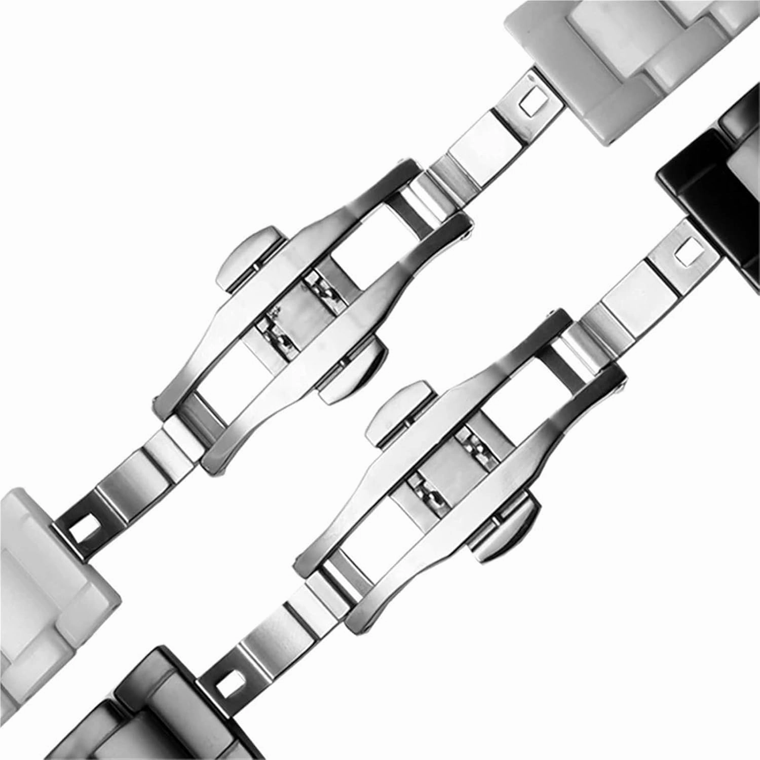 Ceramic Watch Strap Universal Replacement Watch Bands 18mm 20mm 22mm Quick Release Stainless Steel Watch Band