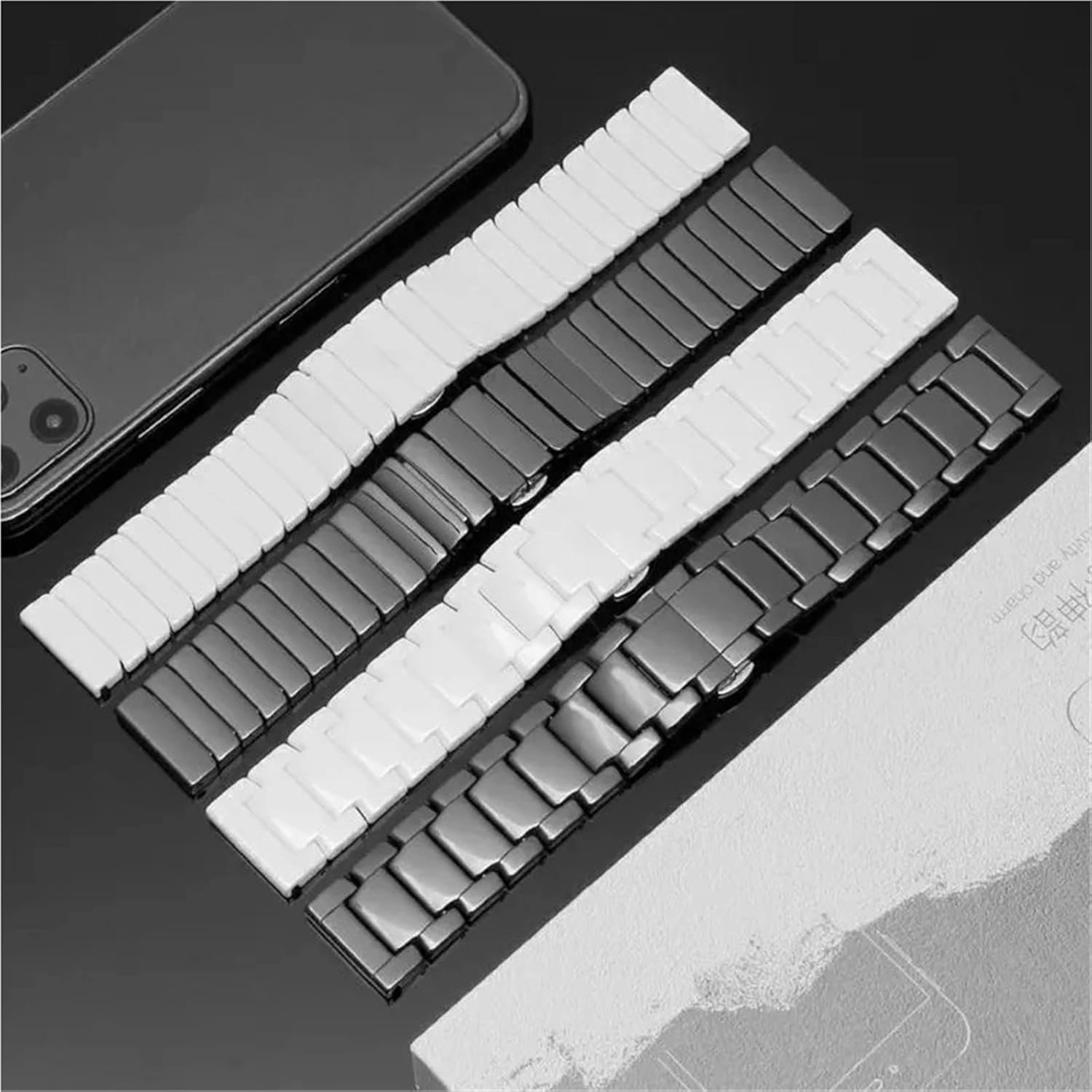 Ceramic Watch Strap Universal Replacement Watch Bands 20mm 22mm 24mm Quick Release Stainless Steel Watch Band