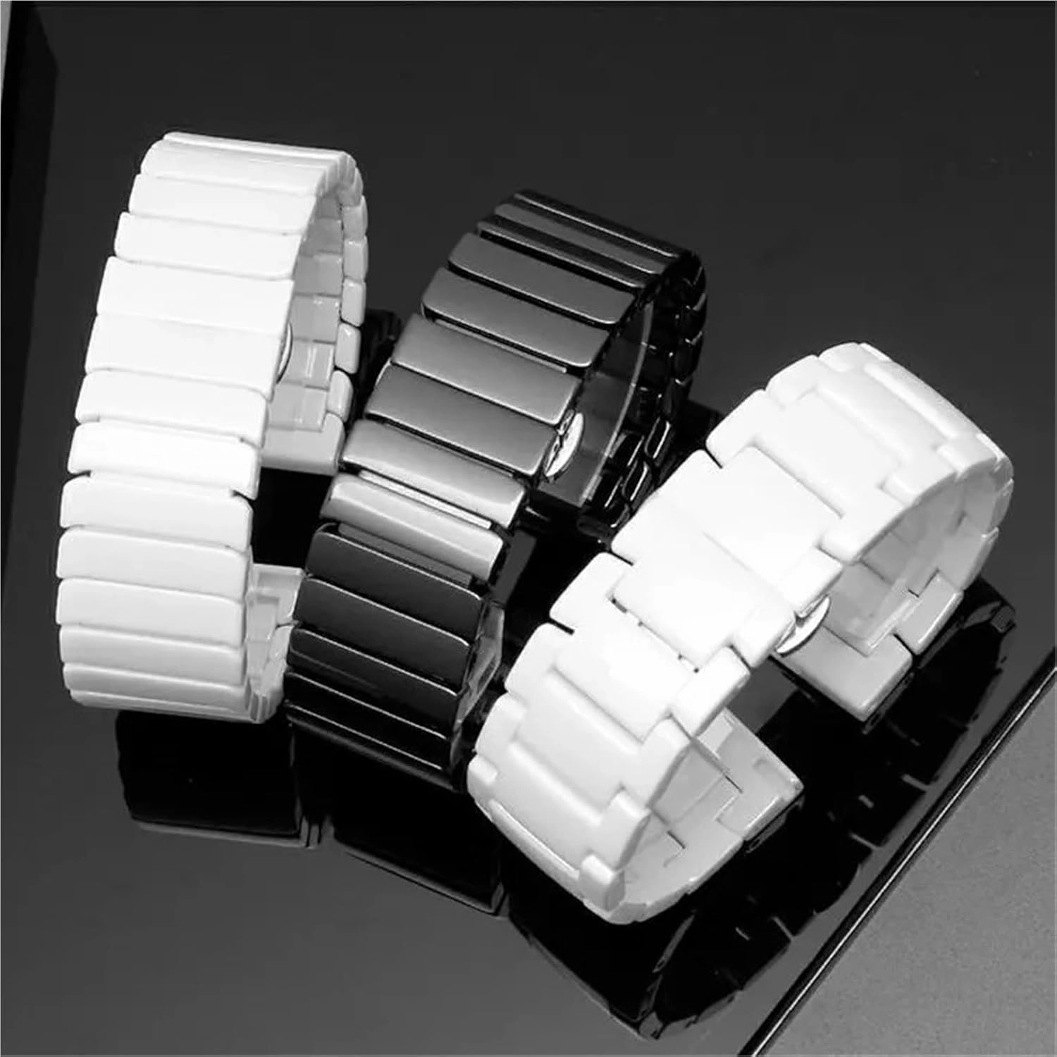 Ceramic Watch Strap Universal Replacement Watch Bands 20mm 22mm 24mm Quick Release Stainless Steel Watch Band