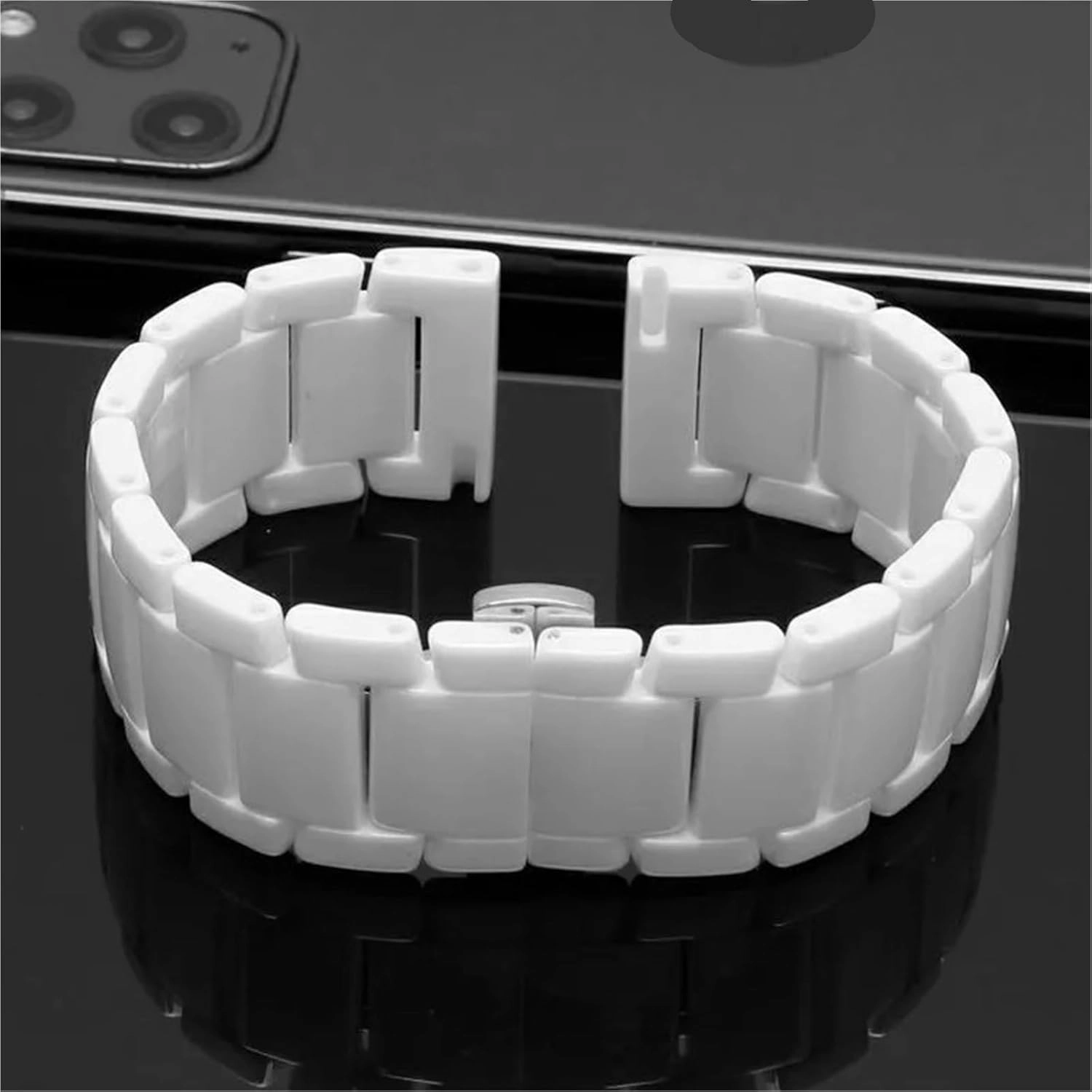 Ceramic Watch Strap Universal Replacement Watch Bands 20mm 22mm 24mm Quick Release Stainless Steel Watch Band