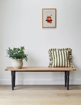 Charcoal Luxury Oak Dining Table Bench