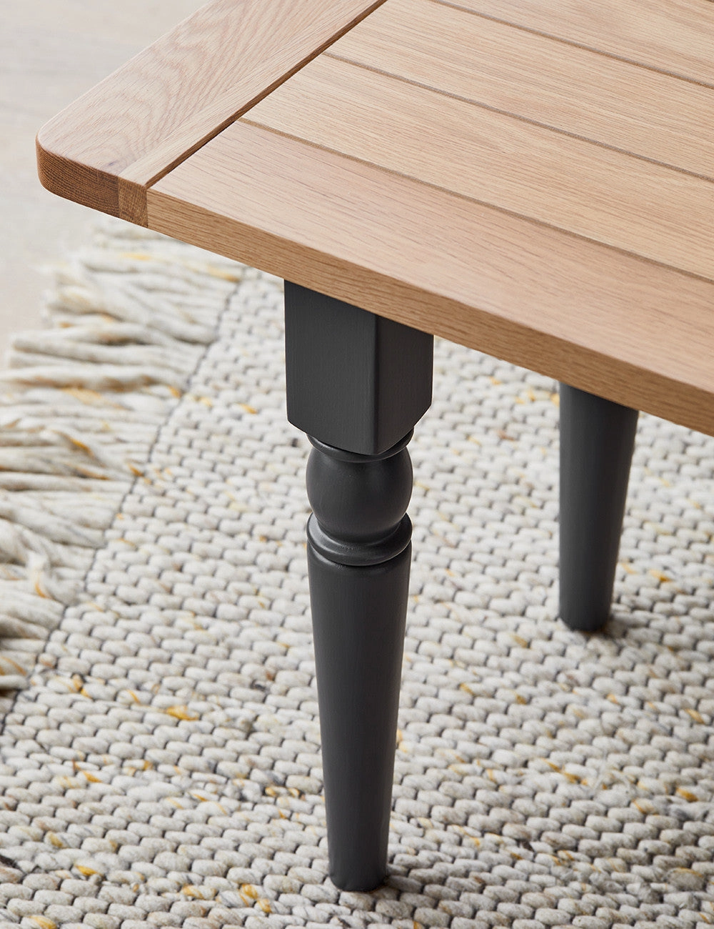 Charcoal Luxury Oak Dining Table Bench