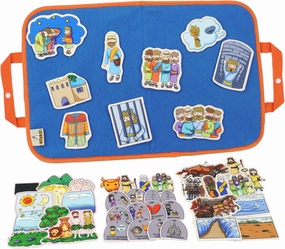 CHEFAN 4 Pack Felt Board Bible Stories Set, Flannel Board Stories, Nativity Flannel Graph Bible Toy for Kids, Include Joseph The Prince of Egypt, In The Beginning,Ten Commandments,Crossing The Red Sea