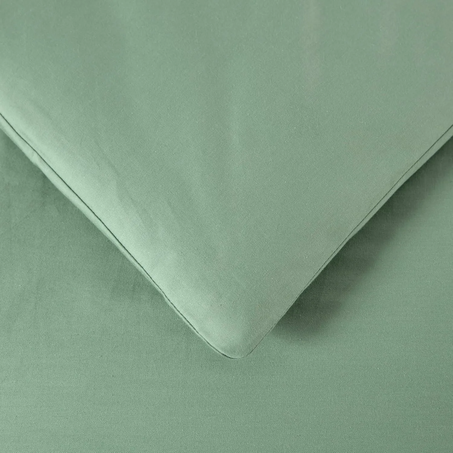 Chezmoi Collection Solid Sage Green Cotton Comforter Set King Size, 3-Piece Luxury Soft Breathable Smooth Cooling 250TC Cotton Twill Lightweight Bedding Comforter for All Season