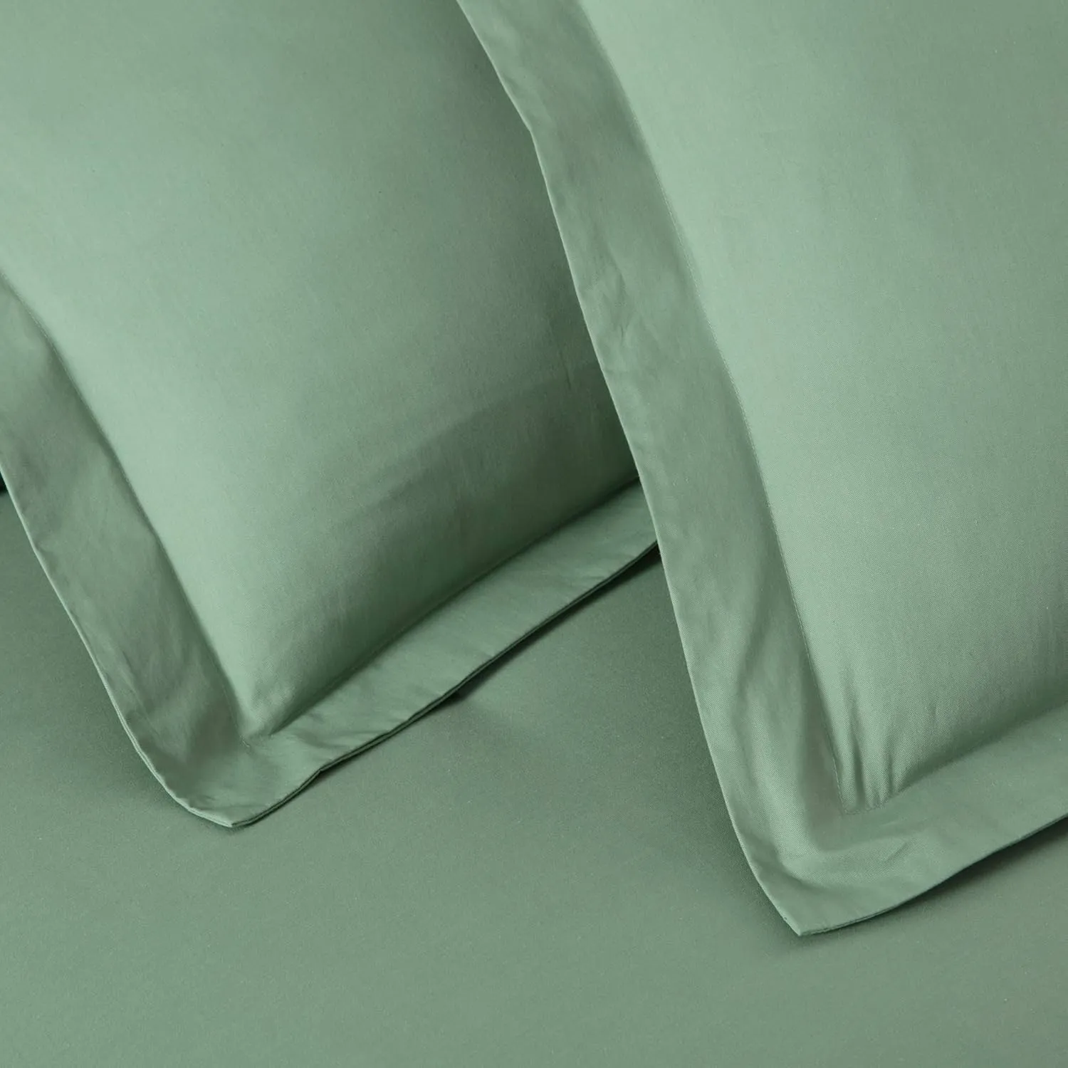 Chezmoi Collection Solid Sage Green Cotton Comforter Set King Size, 3-Piece Luxury Soft Breathable Smooth Cooling 250TC Cotton Twill Lightweight Bedding Comforter for All Season