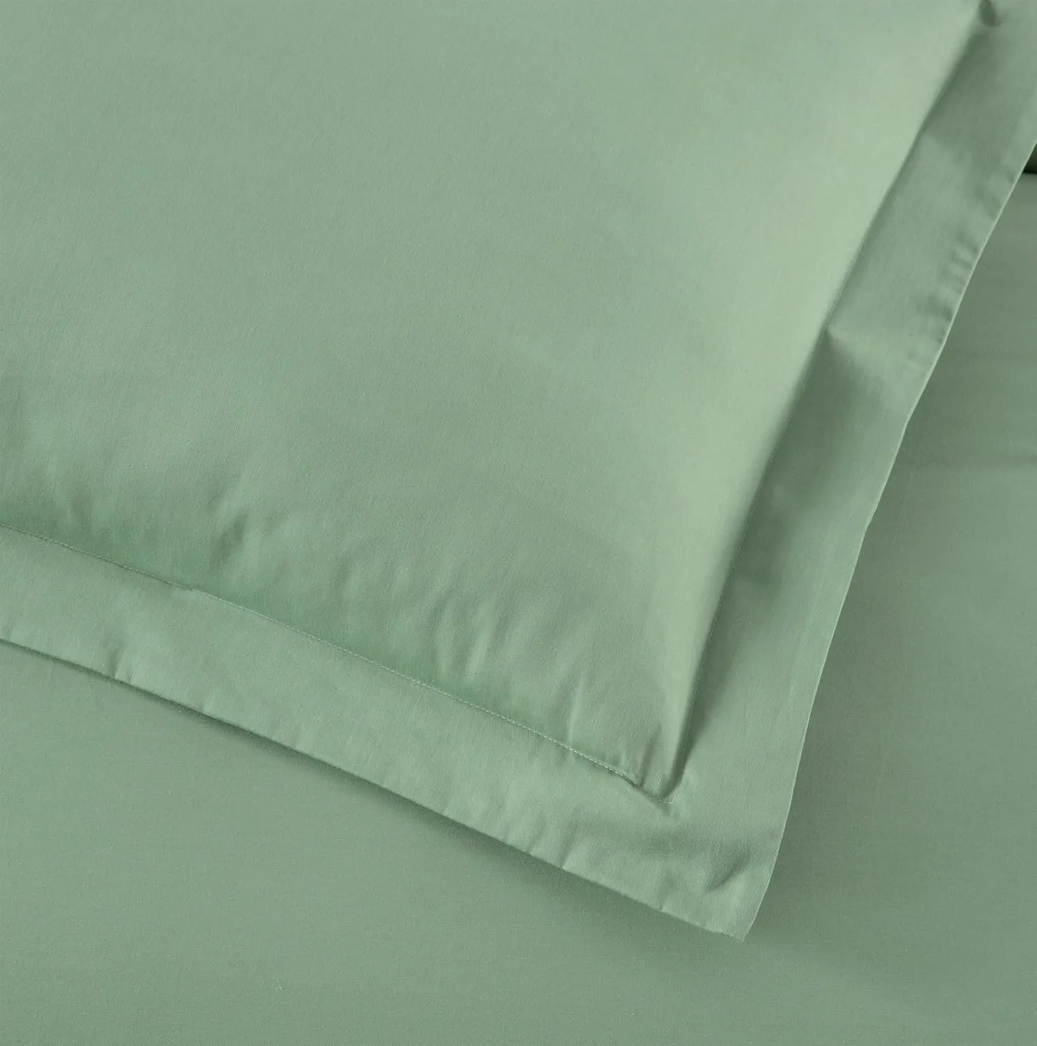 Chezmoi Collection Solid Sage Green Cotton Comforter Set King Size, 3-Piece Luxury Soft Breathable Smooth Cooling 250TC Cotton Twill Lightweight Bedding Comforter for All Season