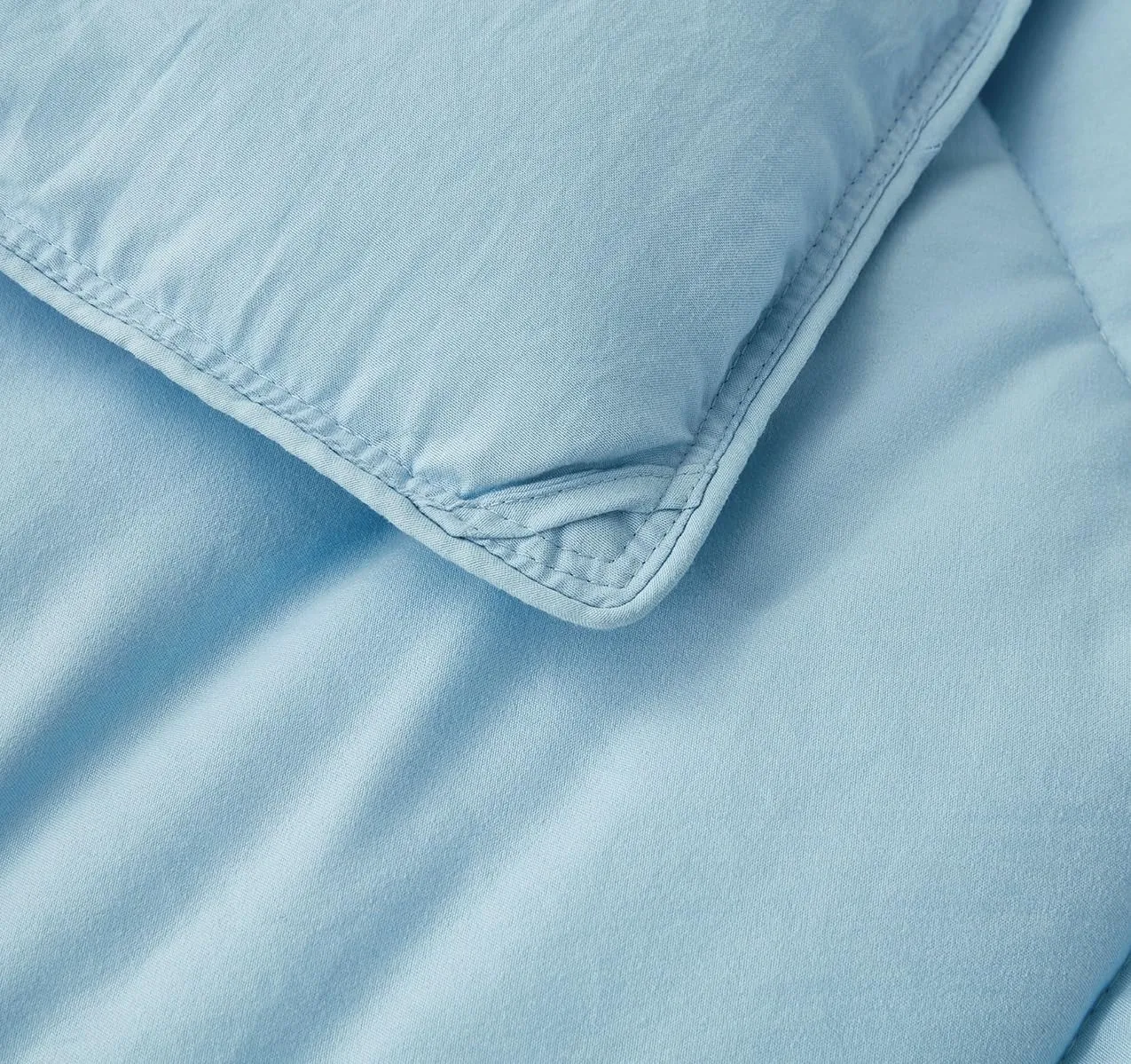 Chezmoi Collection Vero Chambray Blue Comforter Set Oversized King Size 3-Piece Fluffy Soft Lightweight Bedding Honeycomb Geometric Stone-Washed Microfiber Comforter Set for All Season