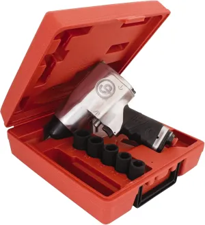 Chicago Pneumatic CP734HK - Kit - SAE 1/2 Inch Air Impact Wrench, Pistol Handle, Max Torque Reverse Output 425 ft. lbf / 576 Nm, 8400 RPM, Pin Clutch