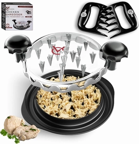 Chicken Shredder Tool - Visible Meat Shredder with Meat Claws - Bear Claws for Shredding Meat - Ergonomic Handle, Dishwasher Safe, Anti-Slip Base, Heat Resistant (BLACK)