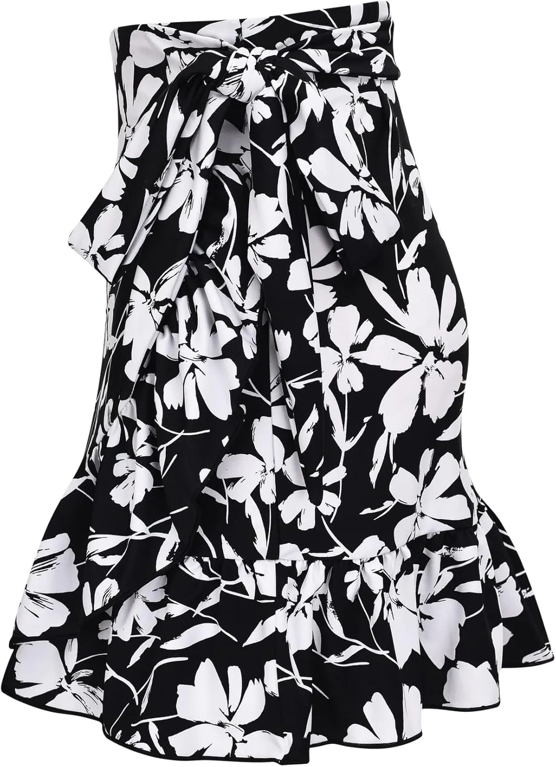 ChinFun Women's Ruffle Sarongs Beach Wrap Cover Up Swimwear Bikini Bottoms High Waisted Tankini Swim Skirts Swimdress