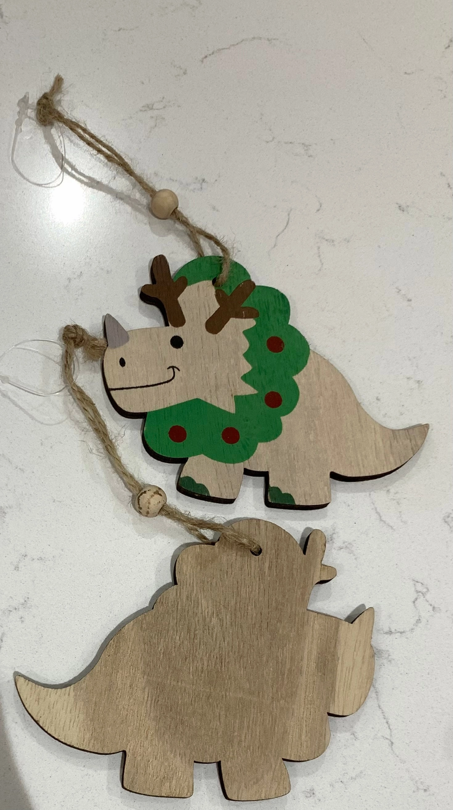 Christmas Wooden Dinosaur decoration