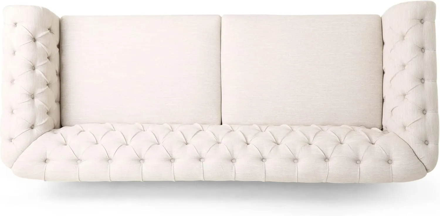 Christopher Knight Home Castalia Sofas, Beige   Dark Brown