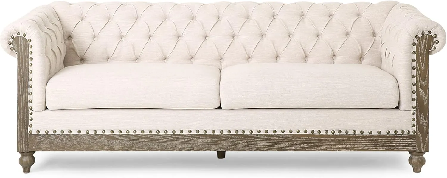 Christopher Knight Home Castalia Sofas, Beige   Dark Brown
