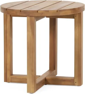 Christopher Knight Home Hamel Outdoor Circular Side Table - Acacia Wood - Teak