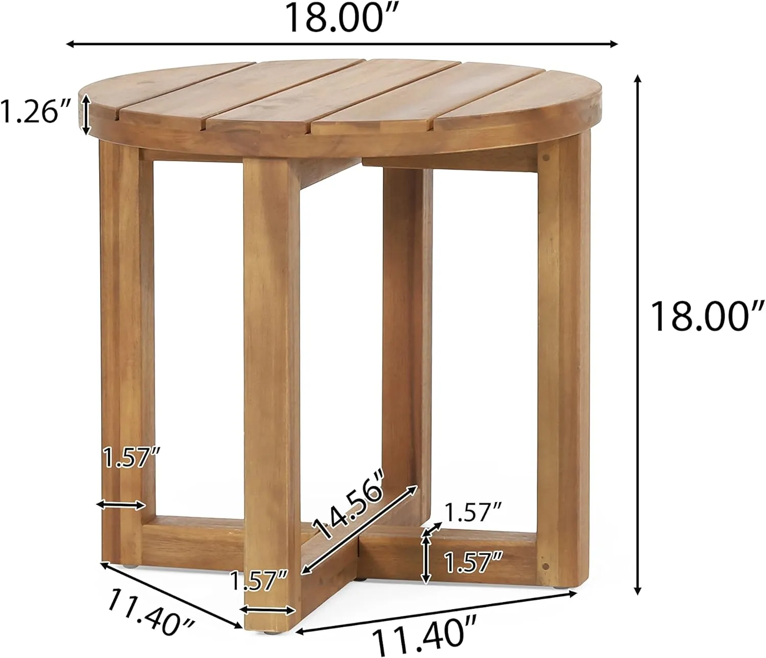 Christopher Knight Home Hamel Outdoor Circular Side Table - Acacia Wood - Teak