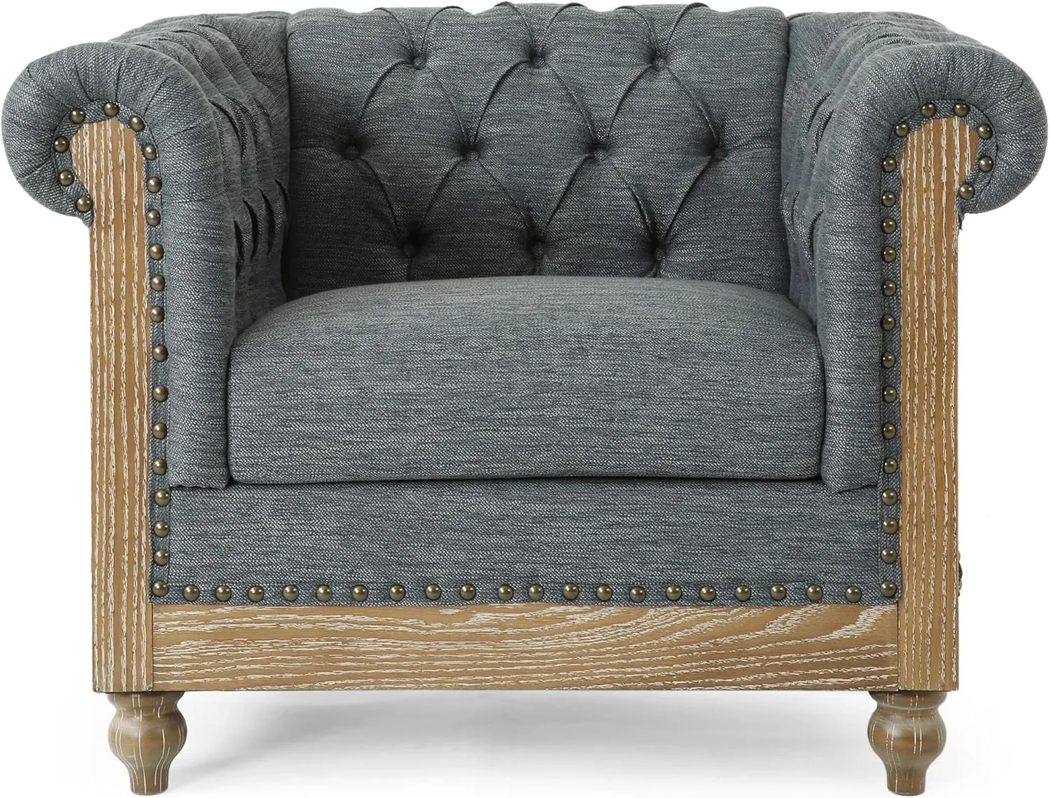 Christopher Knight Home VOLL Club Chair, Charcoal   Dark Brown