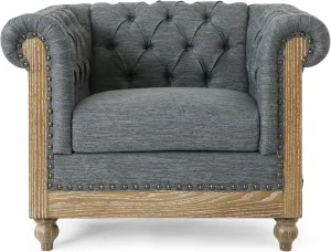 Christopher Knight Home VOLL Club Chair, Charcoal   Dark Brown