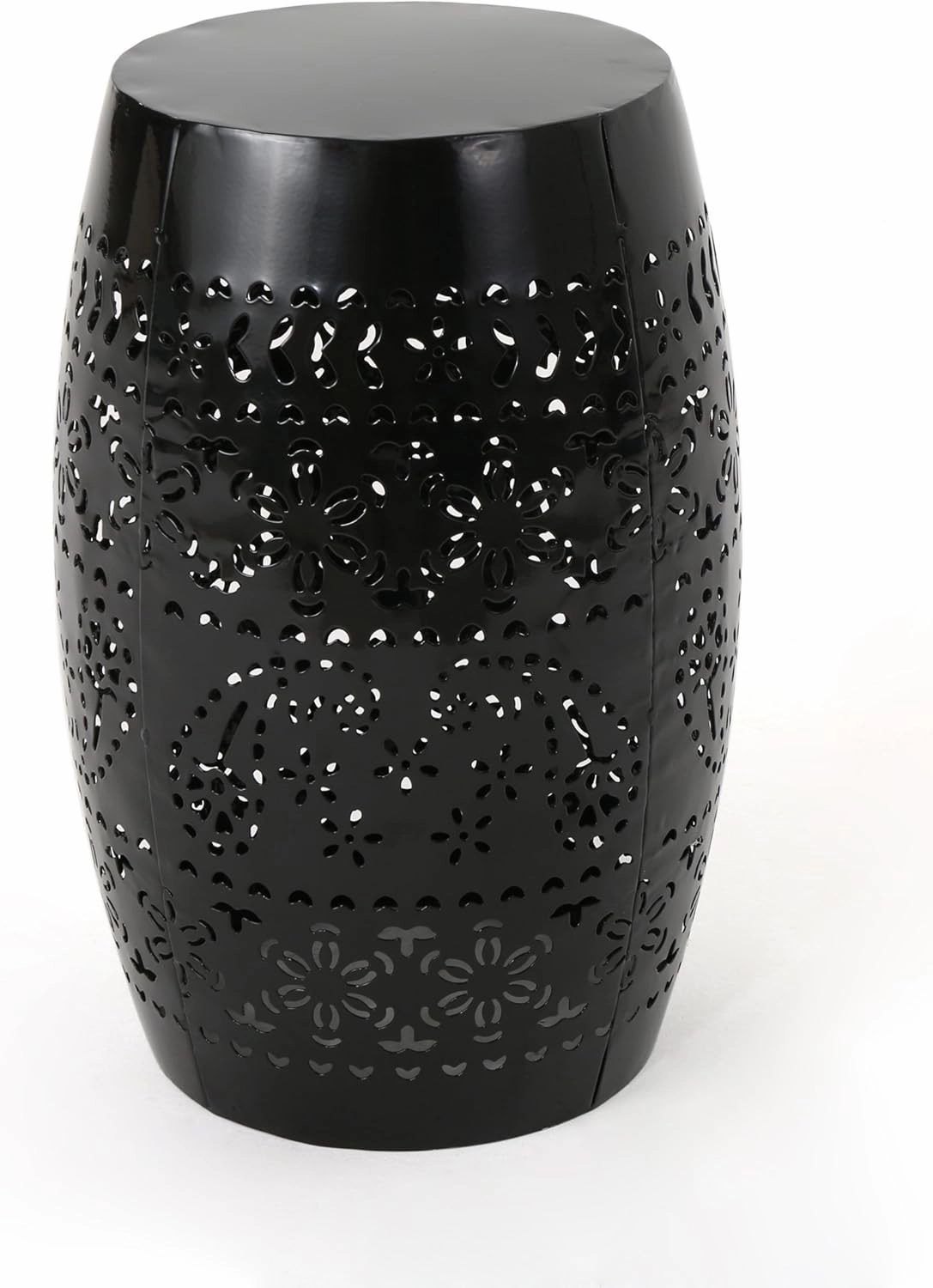 Christopher Knight Home Apollos Indoor Lace Cut Iron Accent Table, Black