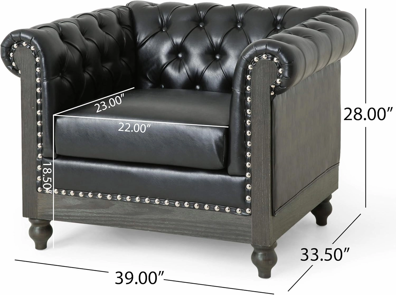 Christopher Knight Home Castalia Club Chair, Pine, Midnight Black   Dark Brown