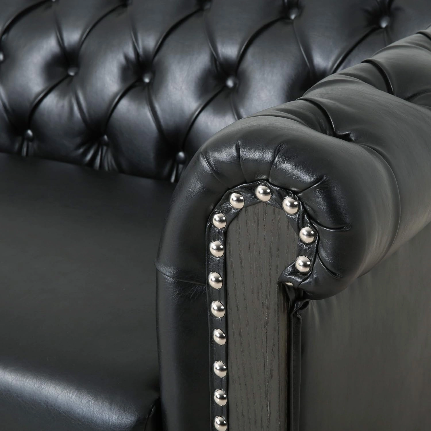 Christopher Knight Home Castalia Sofas, Midnight Black   Dark Brown