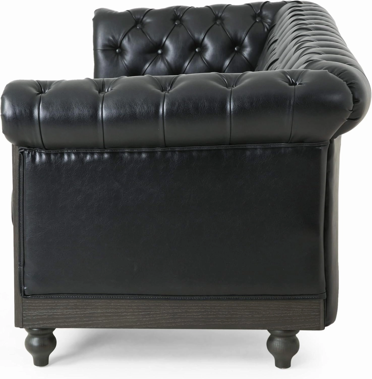 Christopher Knight Home Castalia Sofas, Midnight Black   Dark Brown