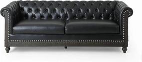 Christopher Knight Home Castalia Sofas, Midnight Black   Dark Brown