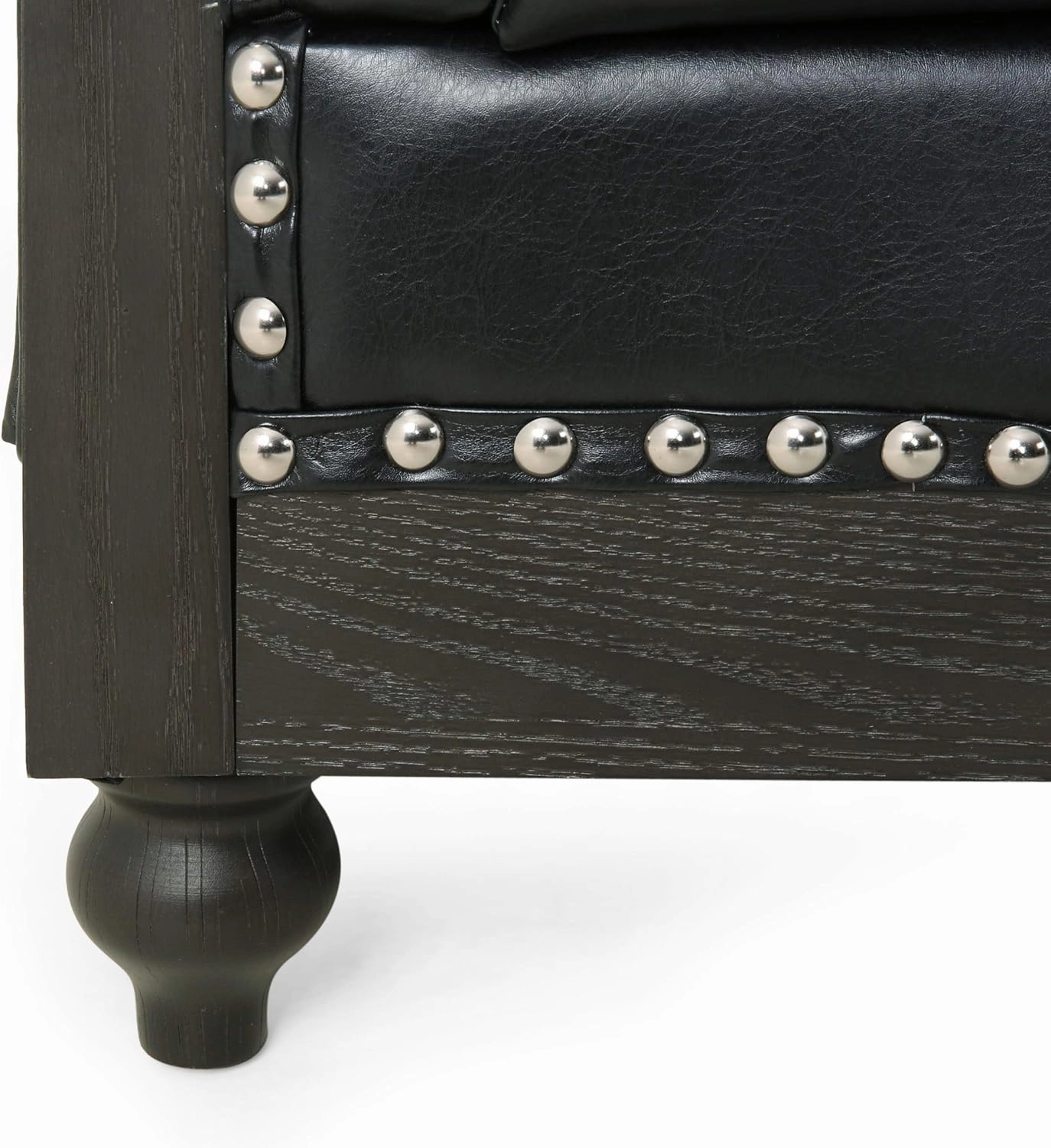 Christopher Knight Home Castalia Sofas, Midnight Black   Dark Brown
