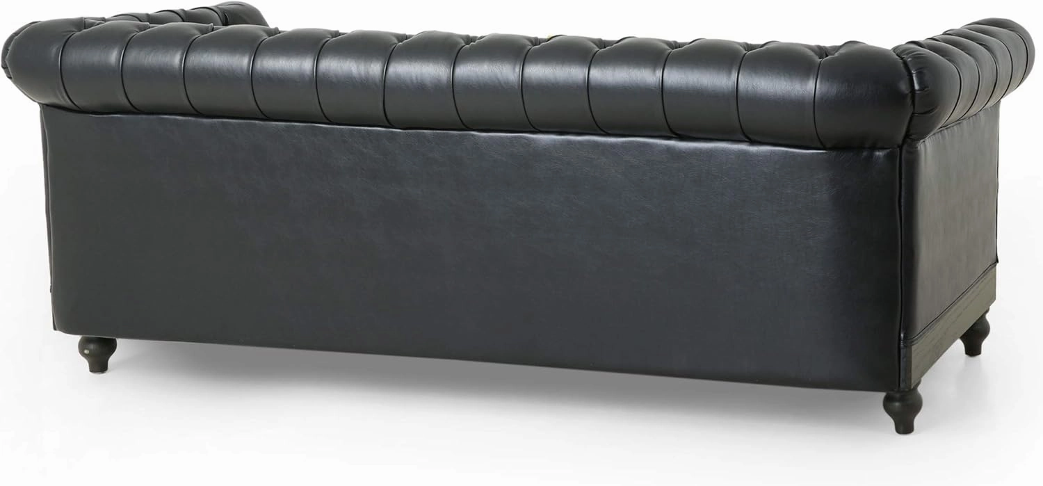 Christopher Knight Home Castalia Sofas, Midnight Black   Dark Brown