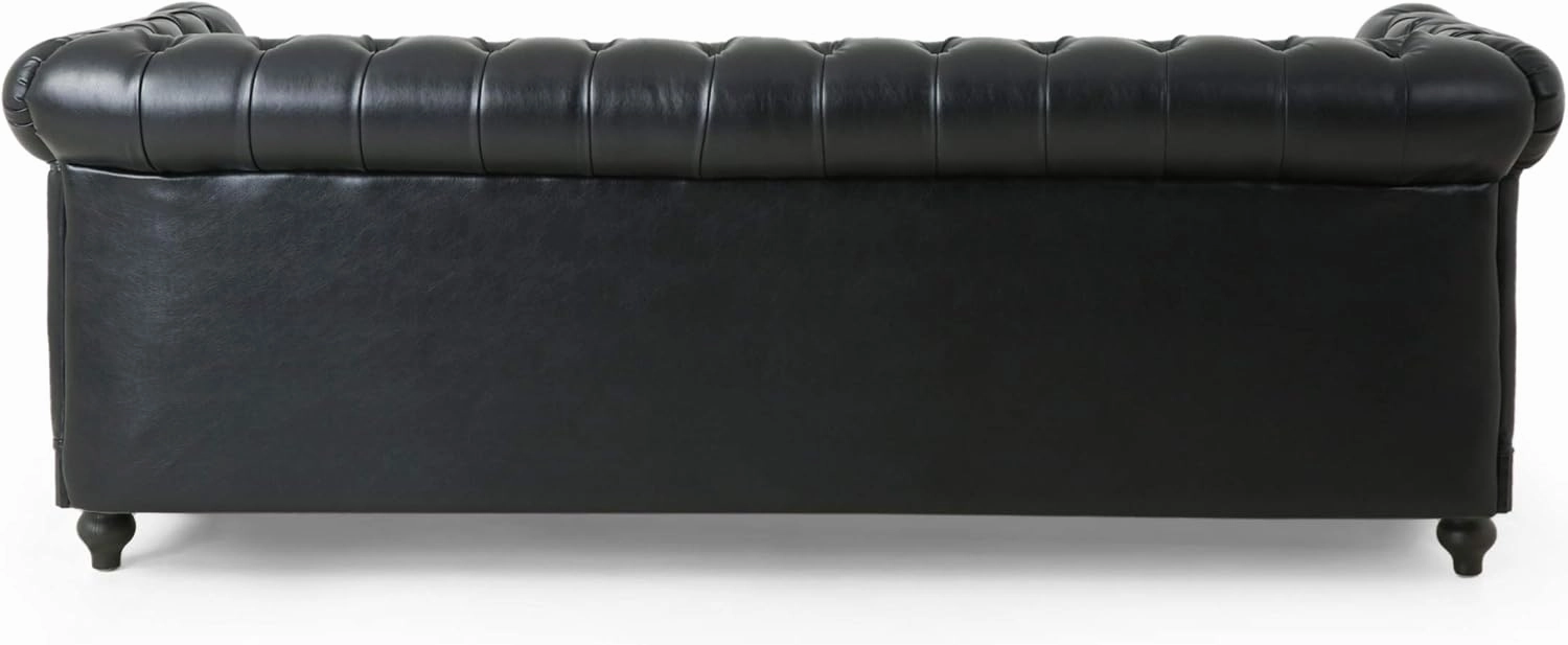 Christopher Knight Home Castalia Sofas, Midnight Black   Dark Brown