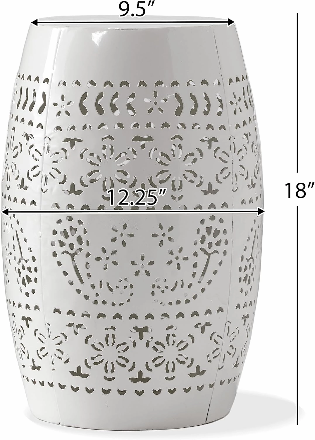 Christopher Knight Home Ruby Outdoor 12" Iron Side Table, White