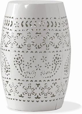 Christopher Knight Home Ruby Outdoor 12" Iron Side Table, White